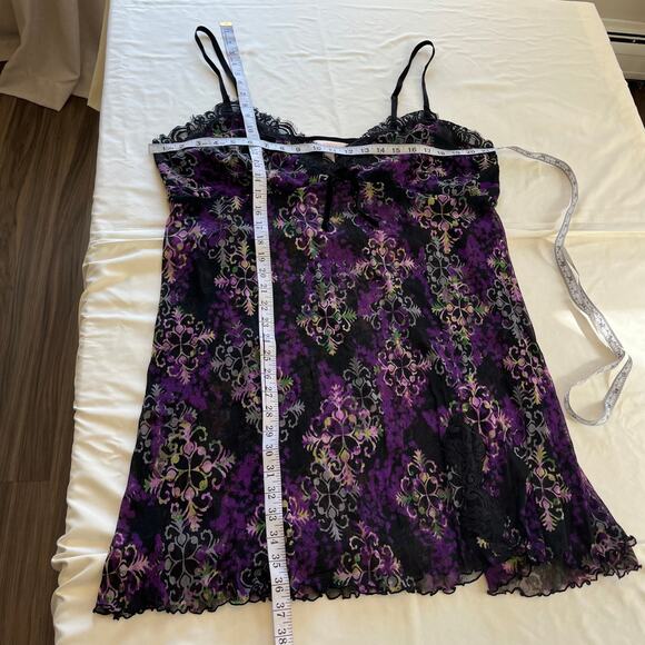 Cacique Black Purple Mesh Mini Dress Lingerie Plus Size 4X Whimsygoth Fairy - Picture 8 of 8